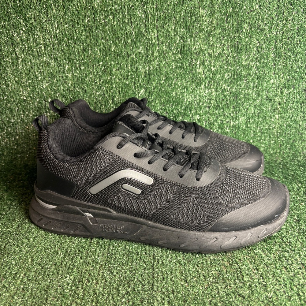 FitVille ReboundCore Mesh Comfort Athletic Running Shoes Black Mens Sz 12.5 Wide